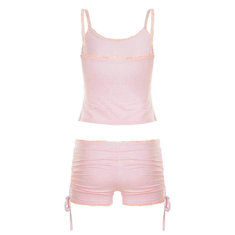 Lace Trim Cami and Shorts Set [YXUR1ZB2]