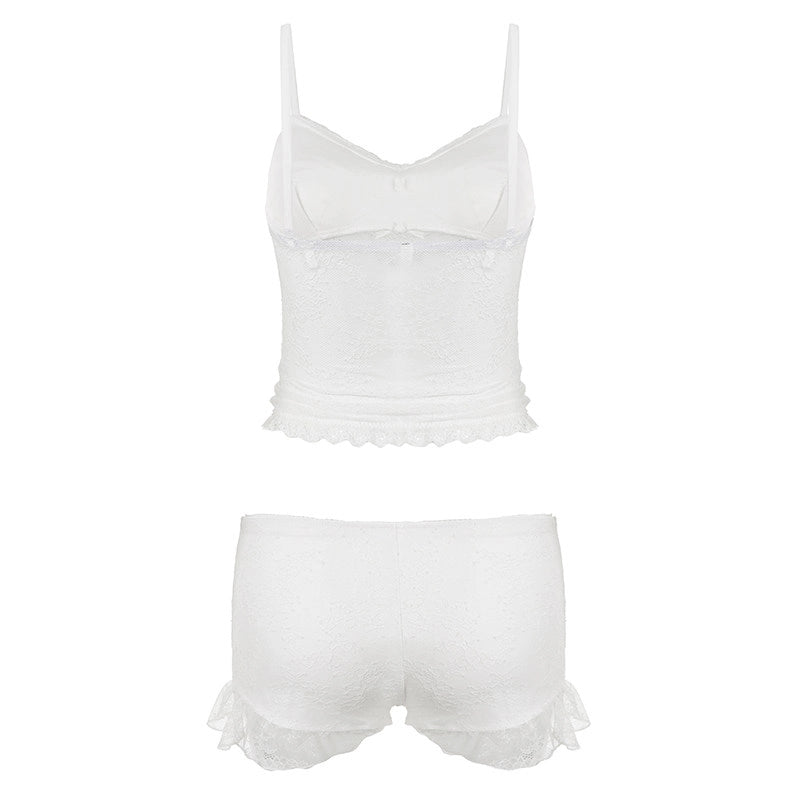 Lace Trim Cami and Shorts Set [ZQ1859GQ]