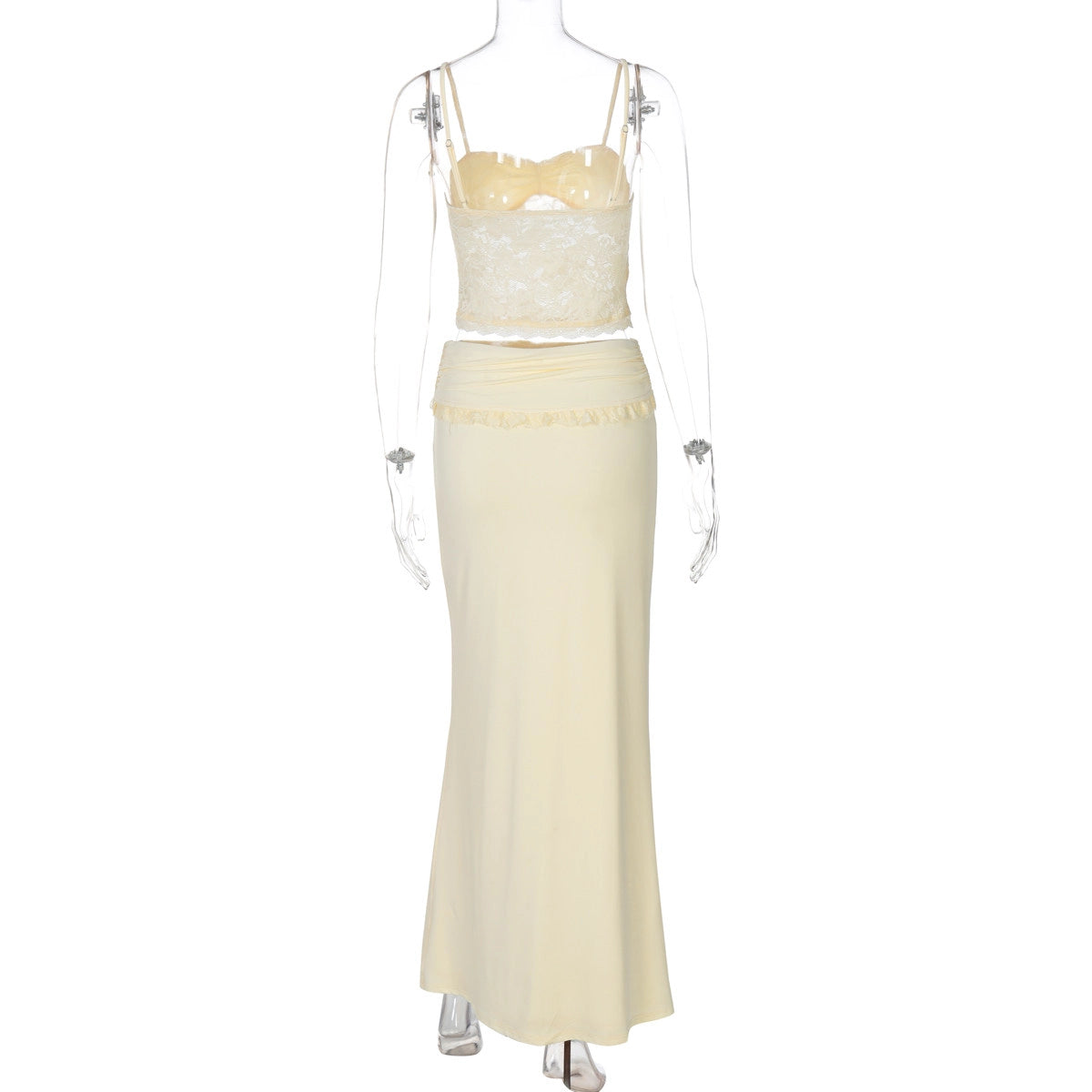 Lace Trim Camisole & Fishtail Skirt Set [ZFKMXHAP]