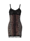 Lace-Trim Leopard Mini Dress [SYCKTLRA]