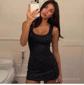 Lace Trim Polka Dot Mini Dress [0DFQJKWW]