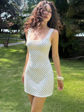 Lace Trim Polka Dot Mini Dress [R5J4W23I]