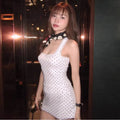 Lace Trim Polka Dot Mini Dress [6TANPK6G]