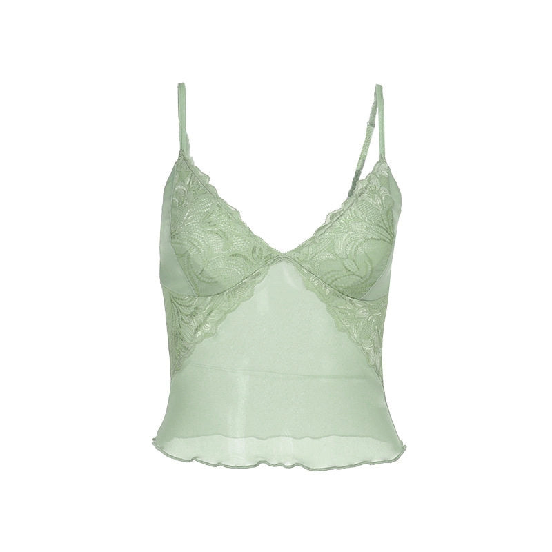 Lace V-Neck Camisole Top [68U0M18M]