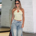 Lahna Halter Backless Crop Top [D8A37MV8]