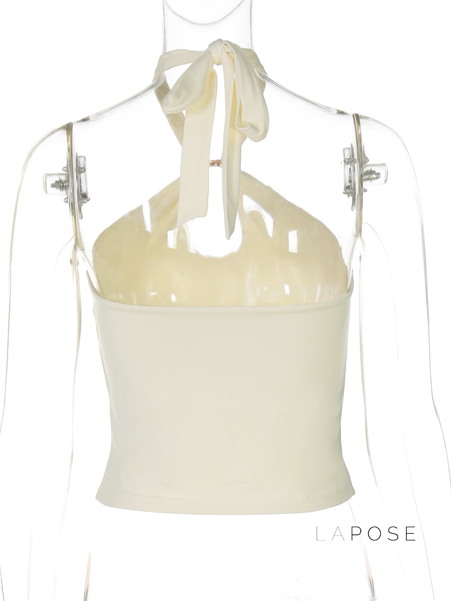 Lahna Halter Backless Crop Top [QFTIUS8D]