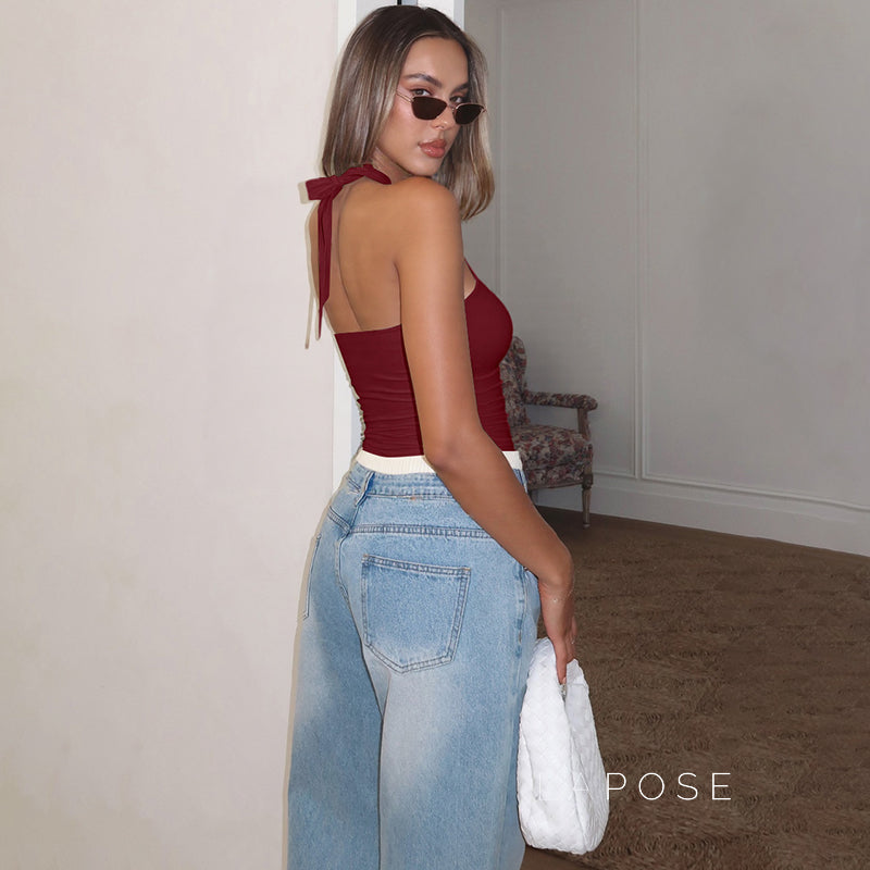 Lahna Halter Backless Crop Top [CJD912AE]
