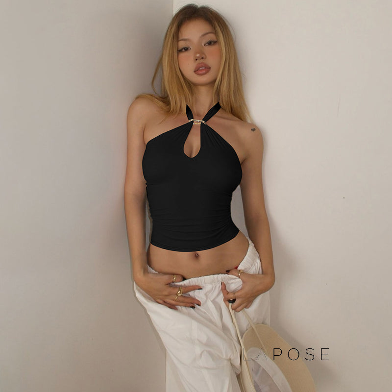 Lahna Halter Backless Crop Top [7AK51AAS]