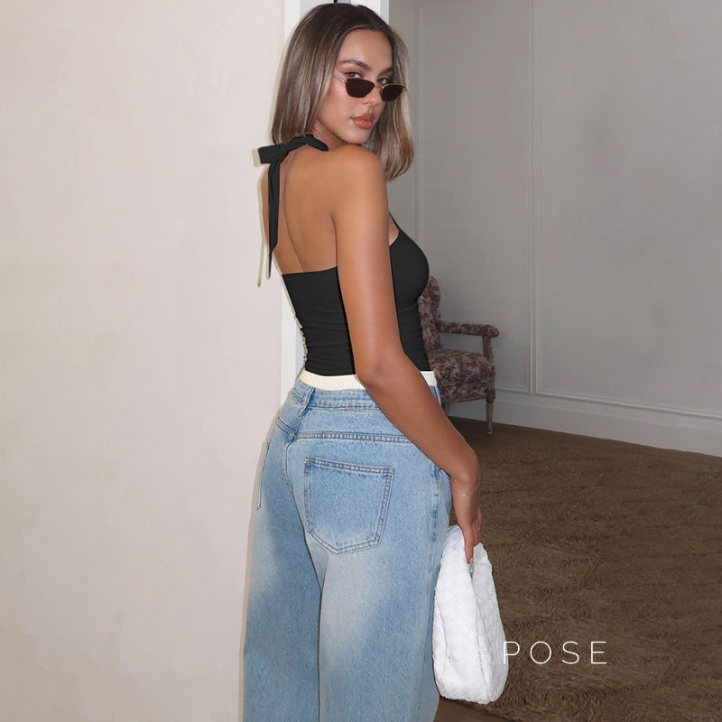 Lahna Halter Backless Crop Top [1LF2D00U]