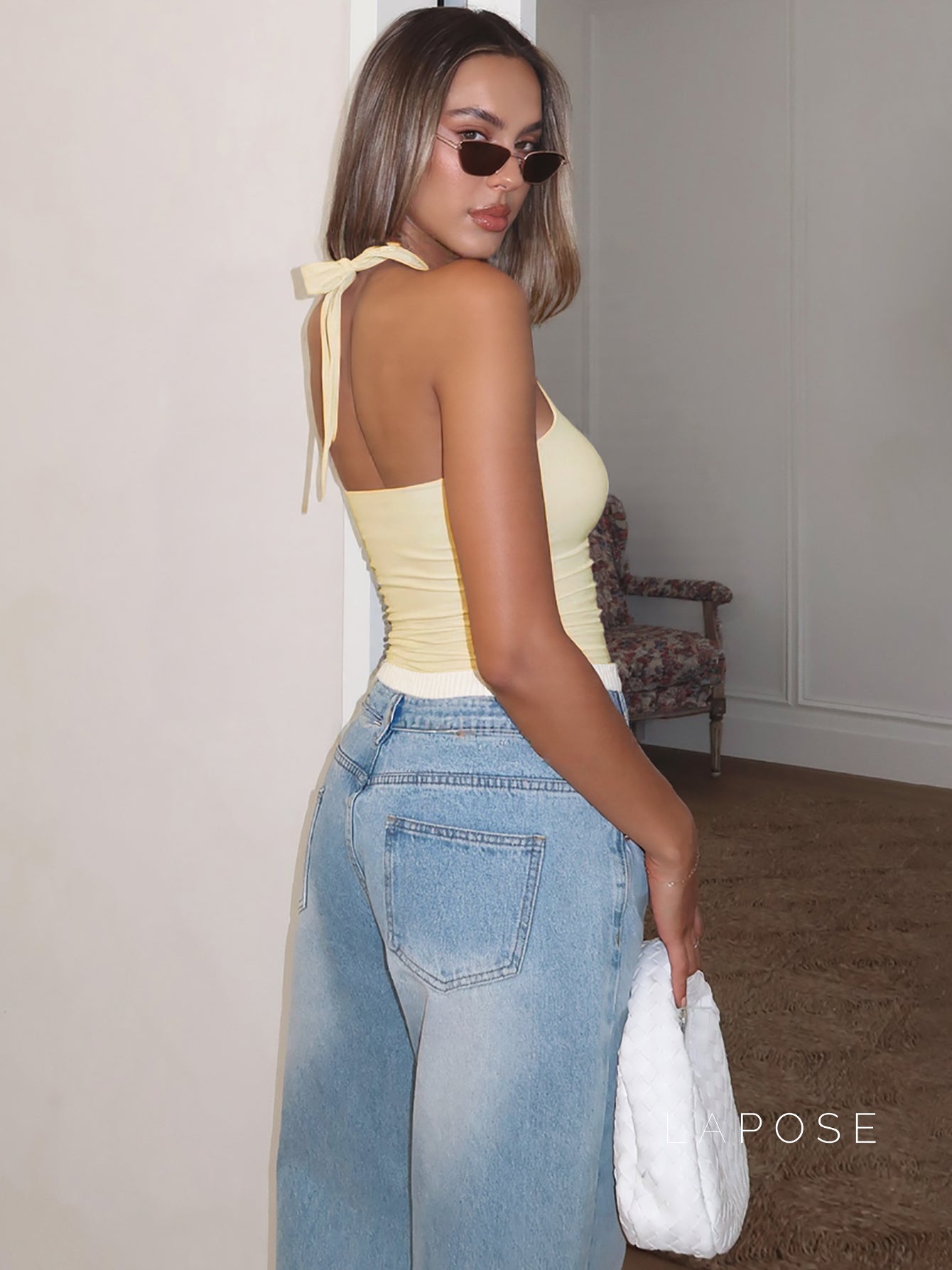Lahna Halter Backless Crop Top [CO5T10TS]
