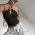 Lahna Halter Backless Crop Top [FCC10R5L]