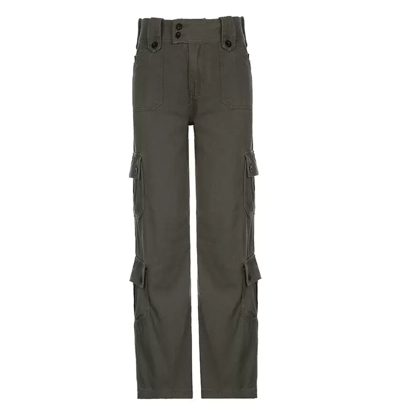 LaPose - Lainee Wide Leg Cargo Pants - Grey Color