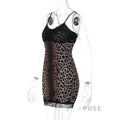 Laiyla Leopard Lace Halter Dress [9UBJO657]