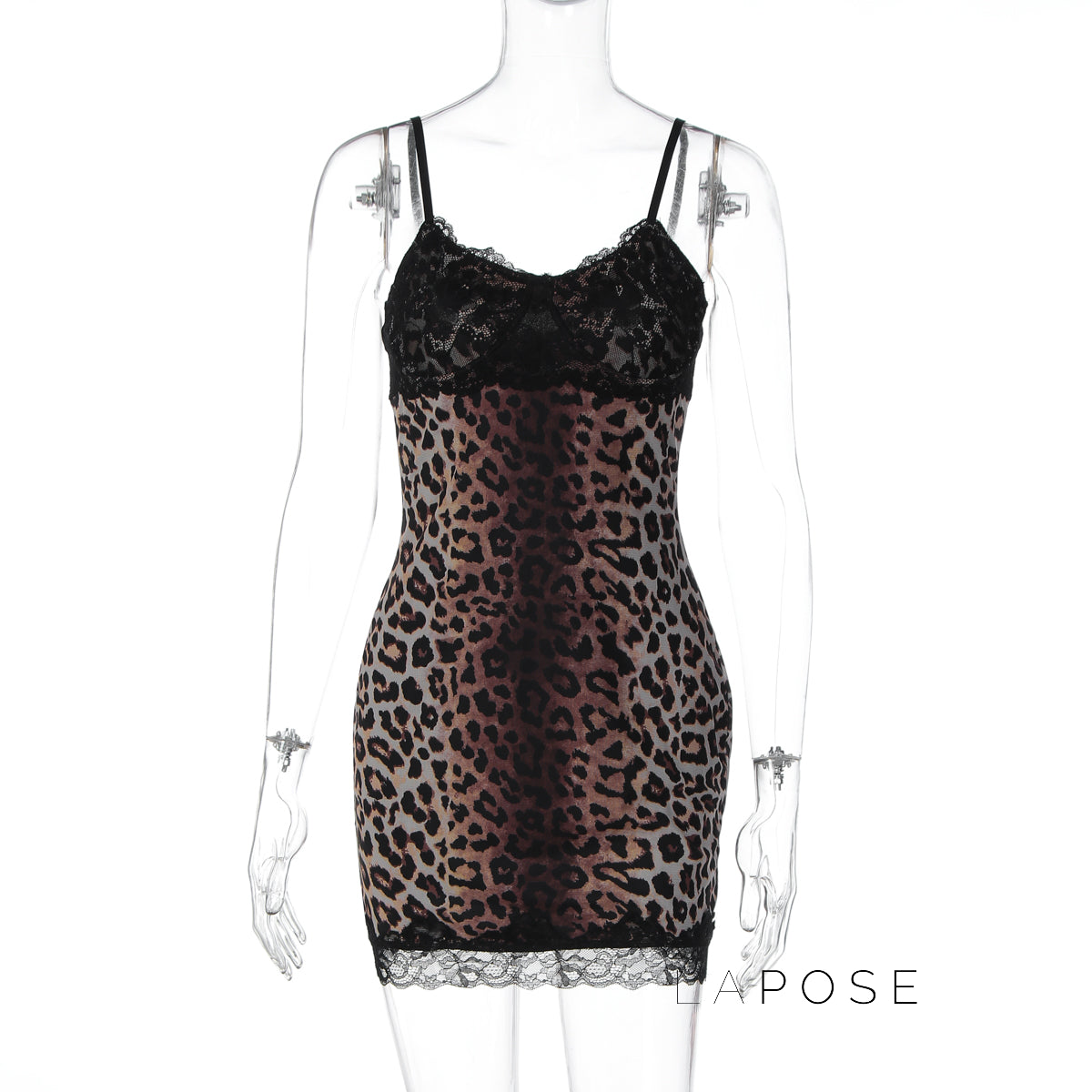 Laiyla Leopard Lace Halter Dress [DJLD1NLS]