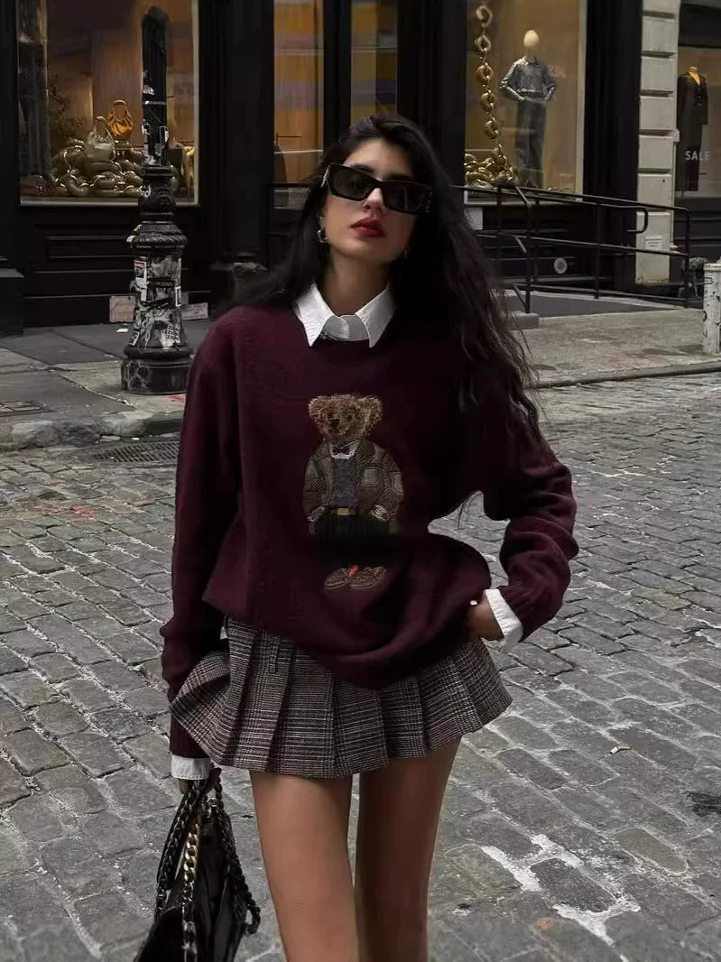 LaPose - Lake Bear Embroidered Knit Sweater