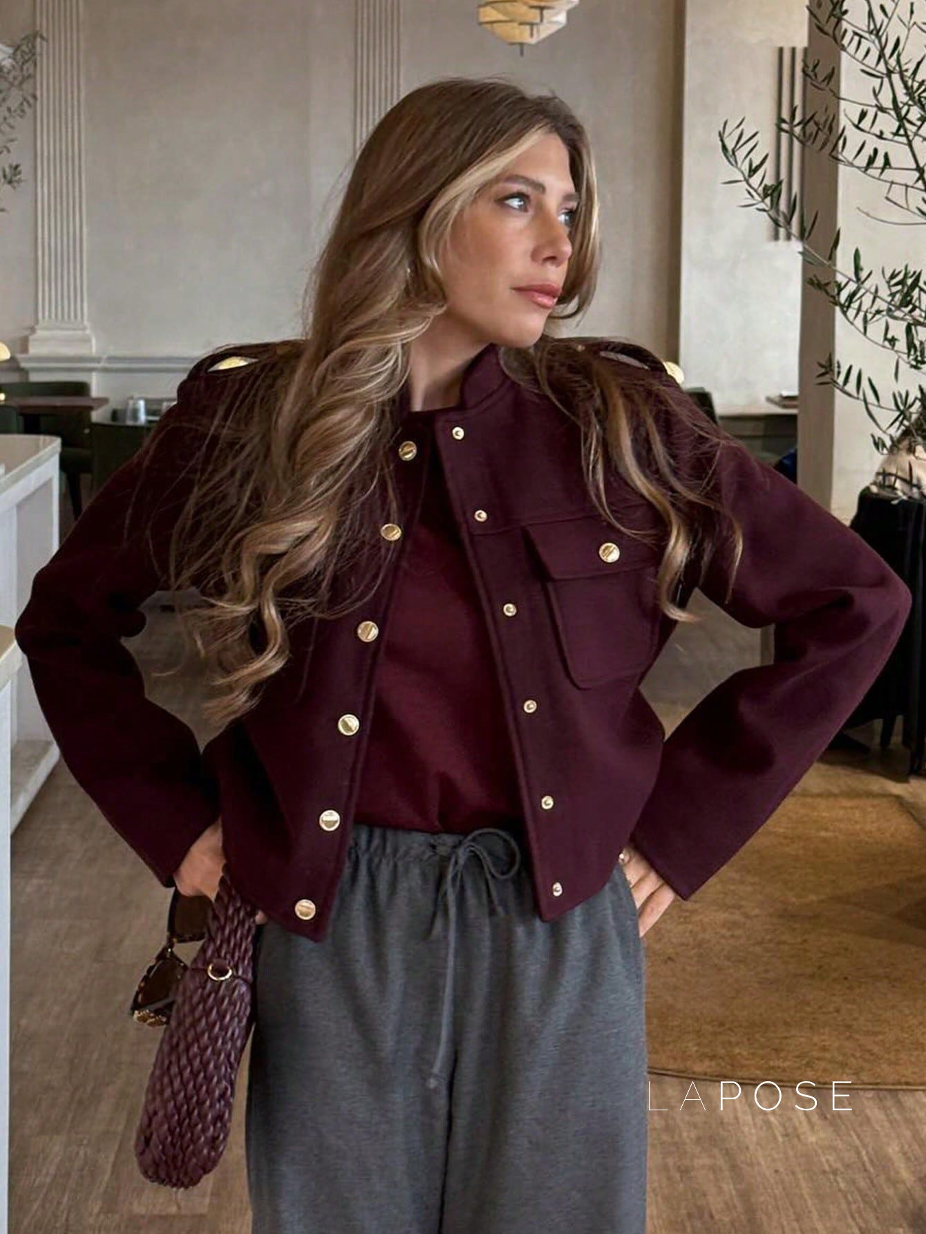Lamar Cropped Stand Collar Jacket [IYW515JC]