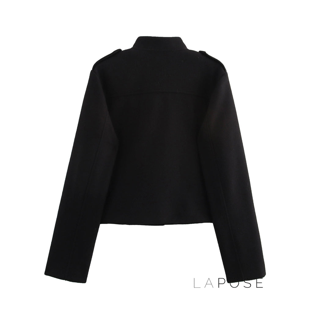 Lamar Cropped Stand Collar Jacket [A2KCWDQ3]