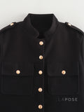 Lamar Cropped Stand Collar Jacket [QSFB1K3B]