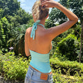 Larae Backless Halter Top [HBDERTES]