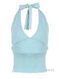 Larae Backless Halter Top [X5Z219EV]
