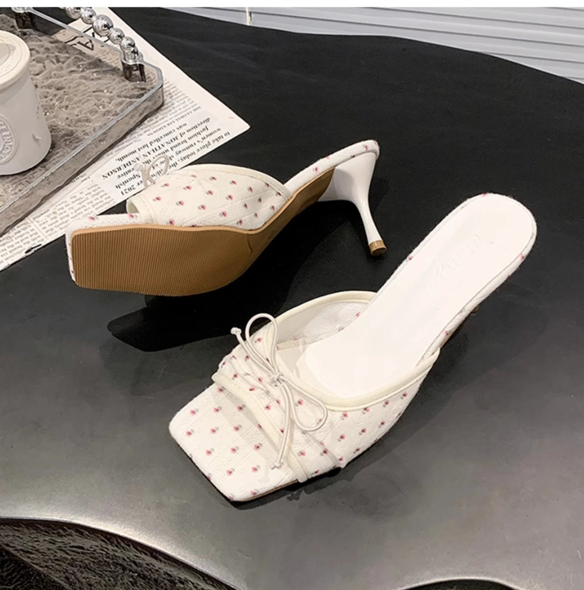 Larae Bow Mule Heels