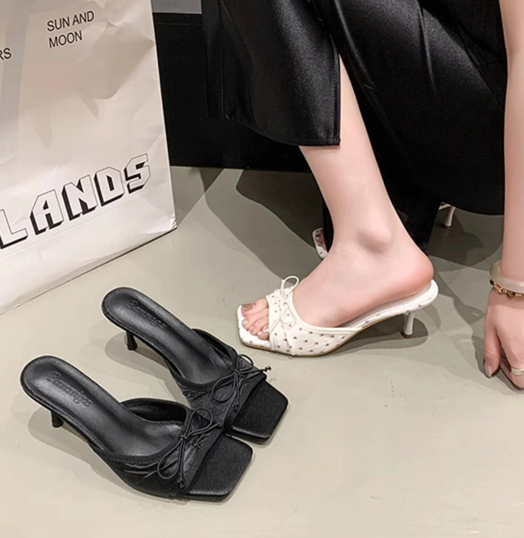 Larae Bow Mule Heels