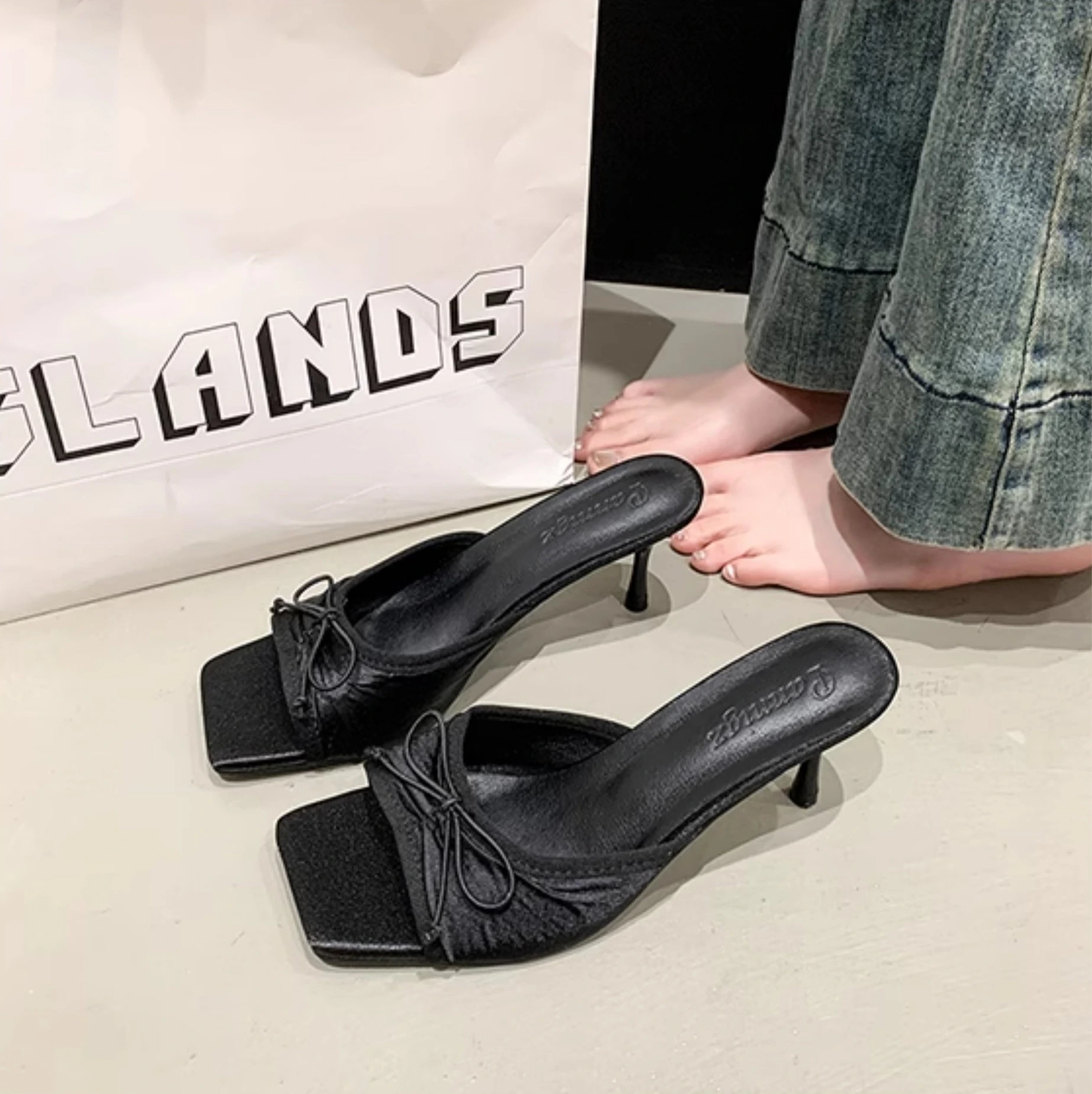 Larae Bow Mule Heels