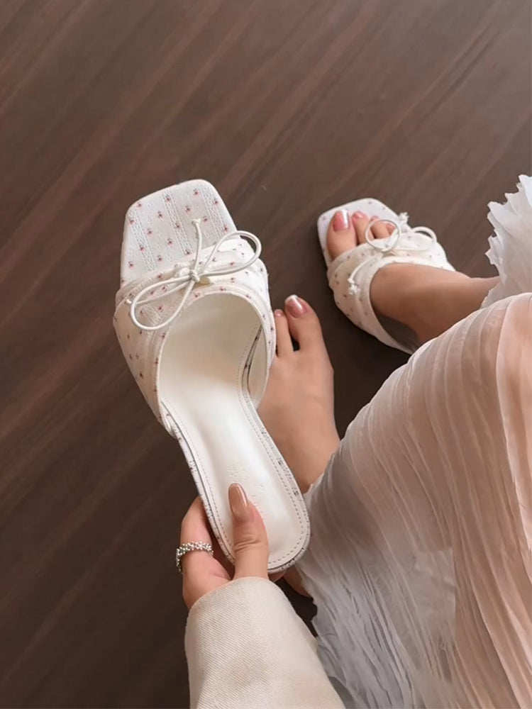 Larae Bow Mule Heels