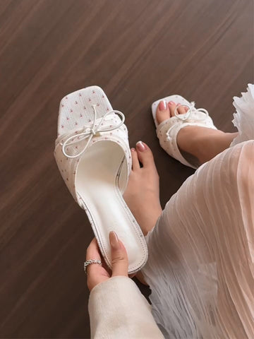 Larae Bow Mule Heels
