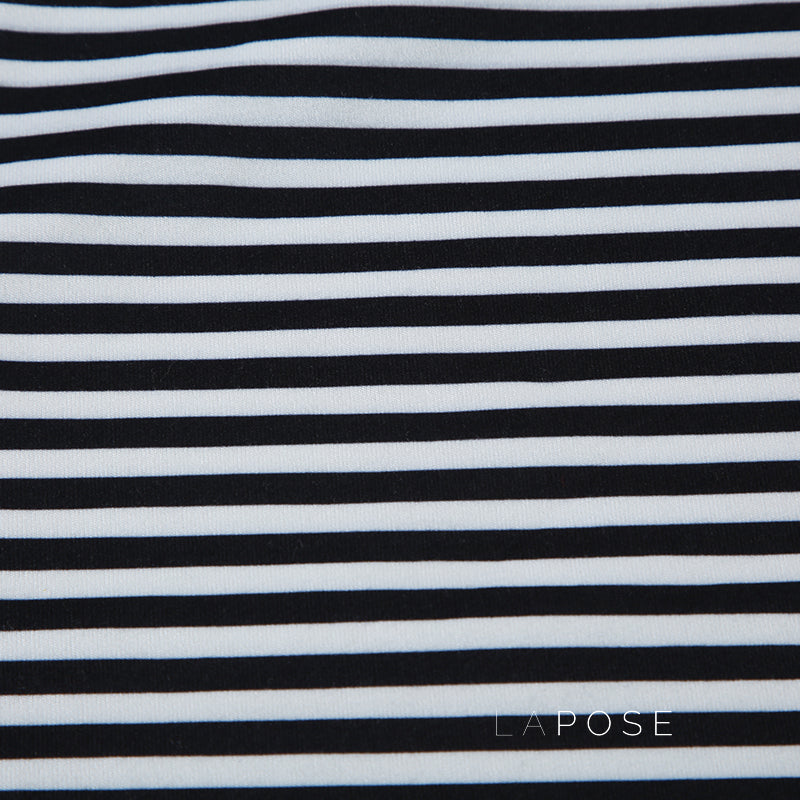 Lauren Striped Long Sleeve Crop Top [KJ6VCUWK]
