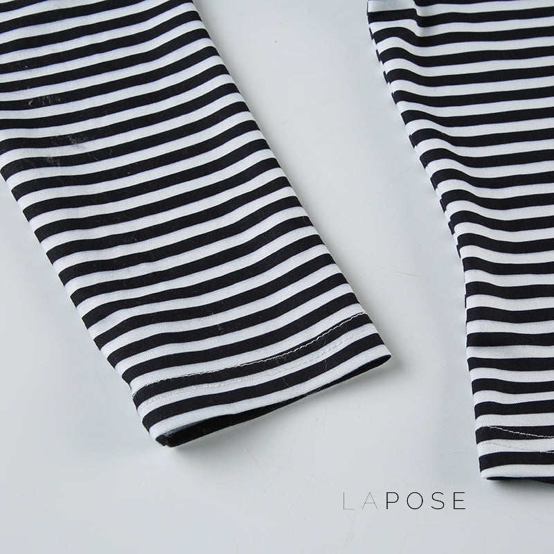Lauren Striped Long Sleeve Crop Top [GDYR28GJ]