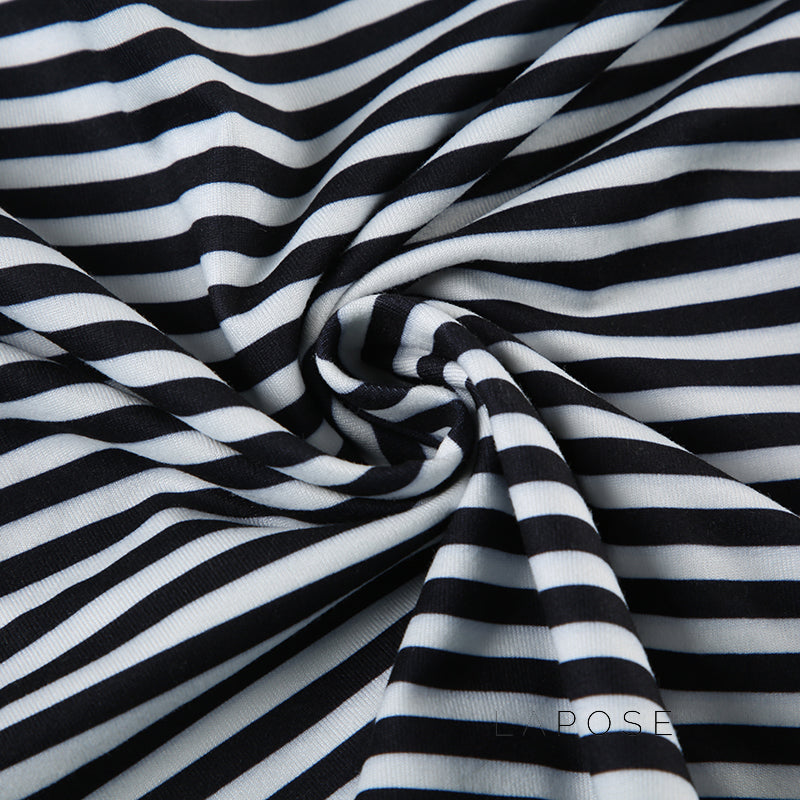 Lauren Striped Long Sleeve Crop Top [HO07G4UZ]