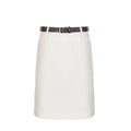 LaPose - Laya Belted Straight Mini Skirt - White Color