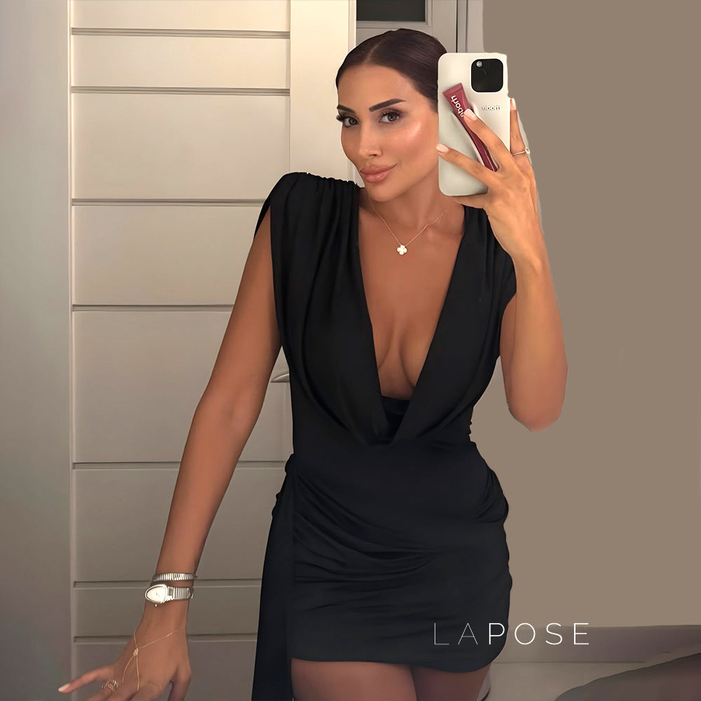 Layan Ruched Chain Mini Dress [6QS0Y3GK]