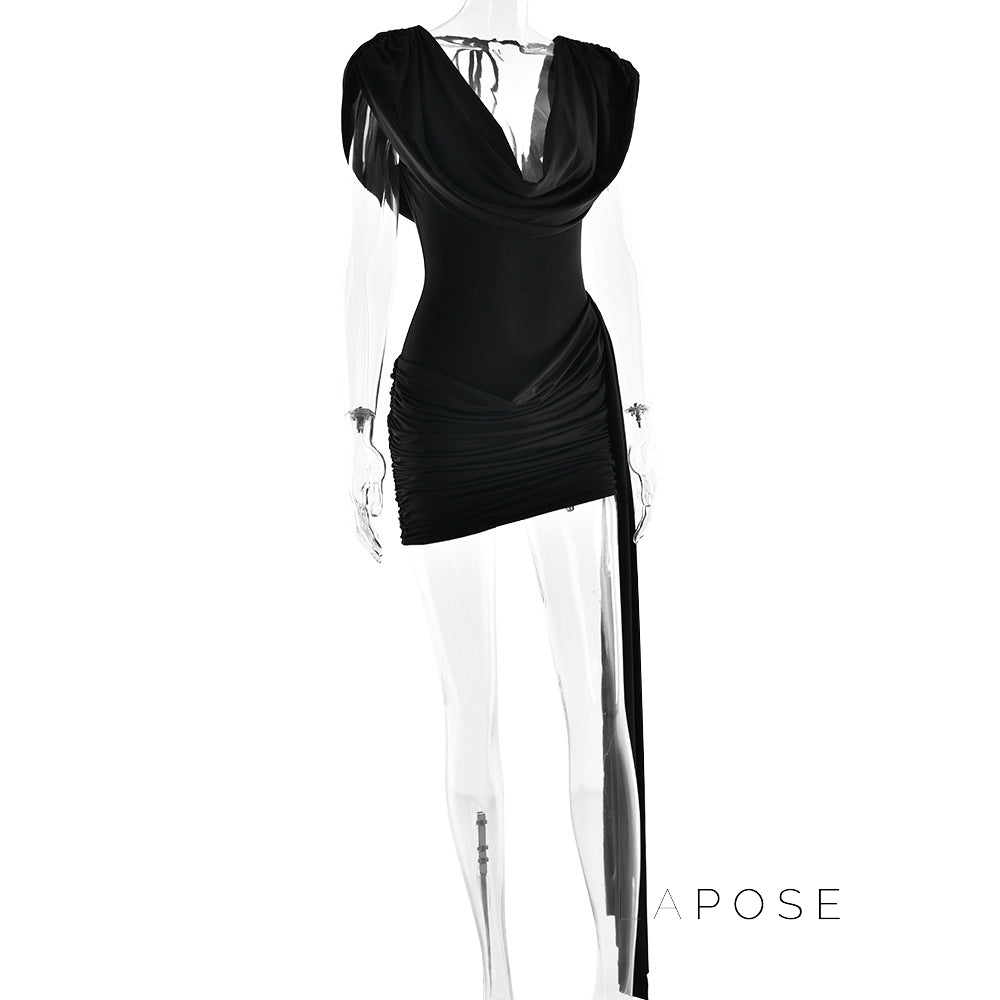Layan Ruched Chain Mini Dress [2PJGP2FT]