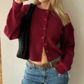 Laylani Buttoned Knit Cardigan [IR3G6M72]