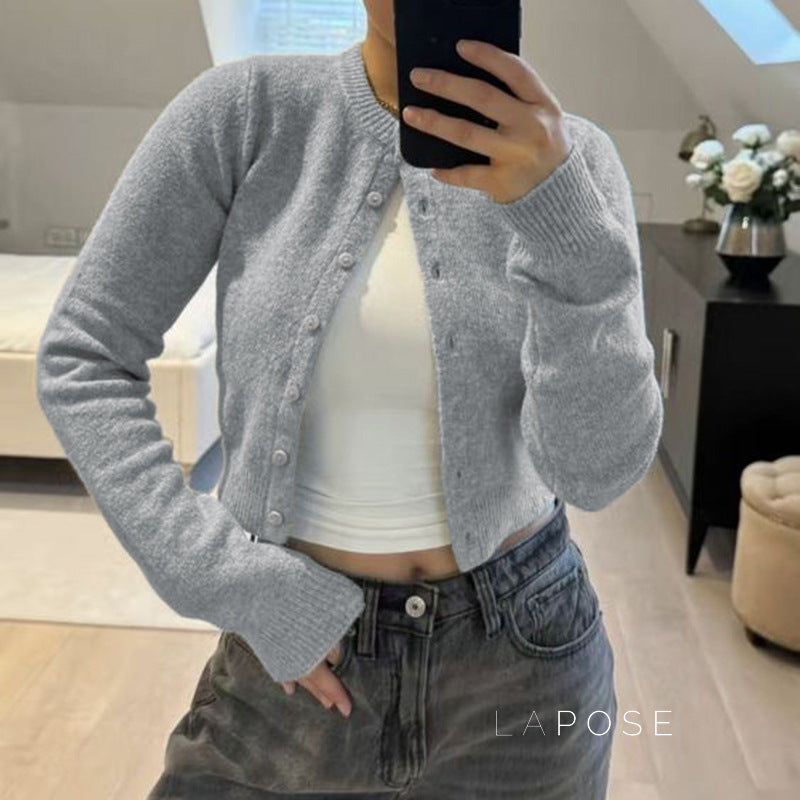 Laylani Buttoned Knit Cardigan [8TMDN718]