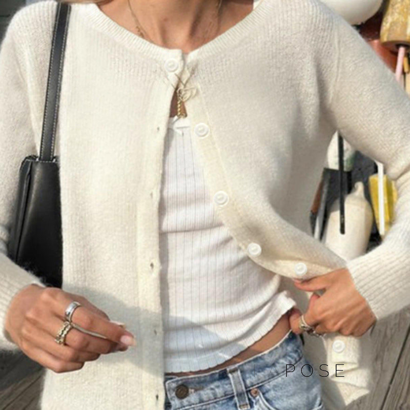 Laylani Buttoned Knit Cardigan [7FTZ8T68]