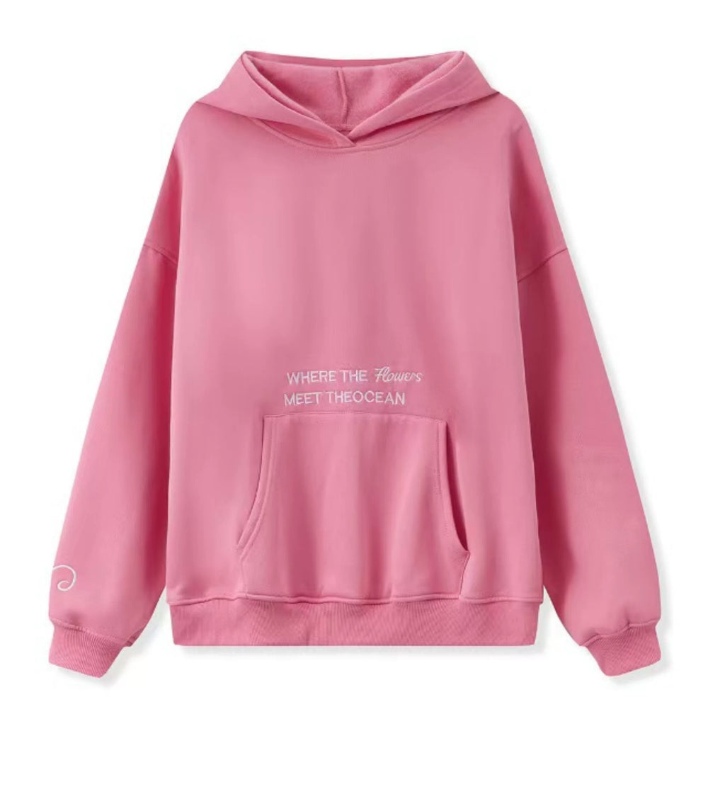 Laylanie Ocean Flower Embroidered Hoodie