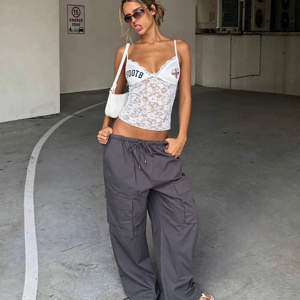 LaPose - Layna Lace Rhinestone Camisole