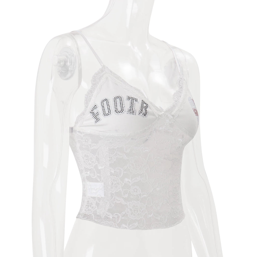 LaPose - Layna Lace Rhinestone Camisole