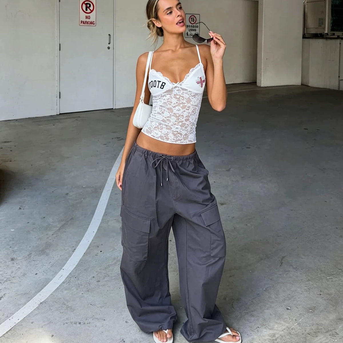 LaPose - Layna Lace Rhinestone Camisole