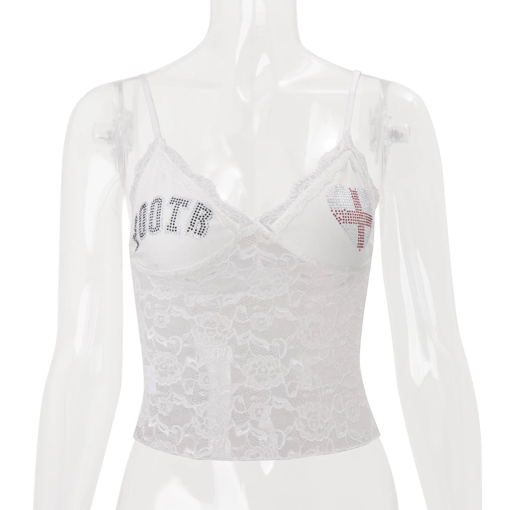 LaPose - Layna Lace Rhinestone Camisole