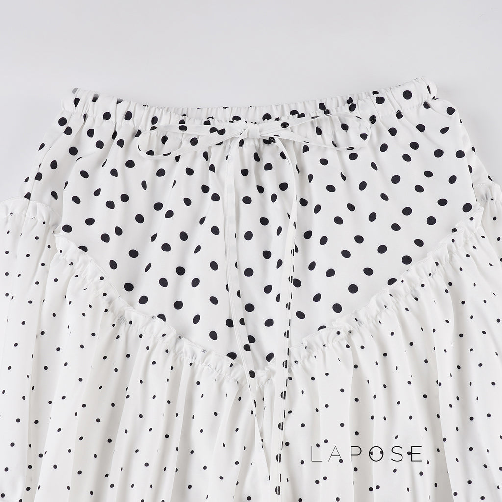 Leeanna Layered Polka Dot Skirt [L0FEPY3B]