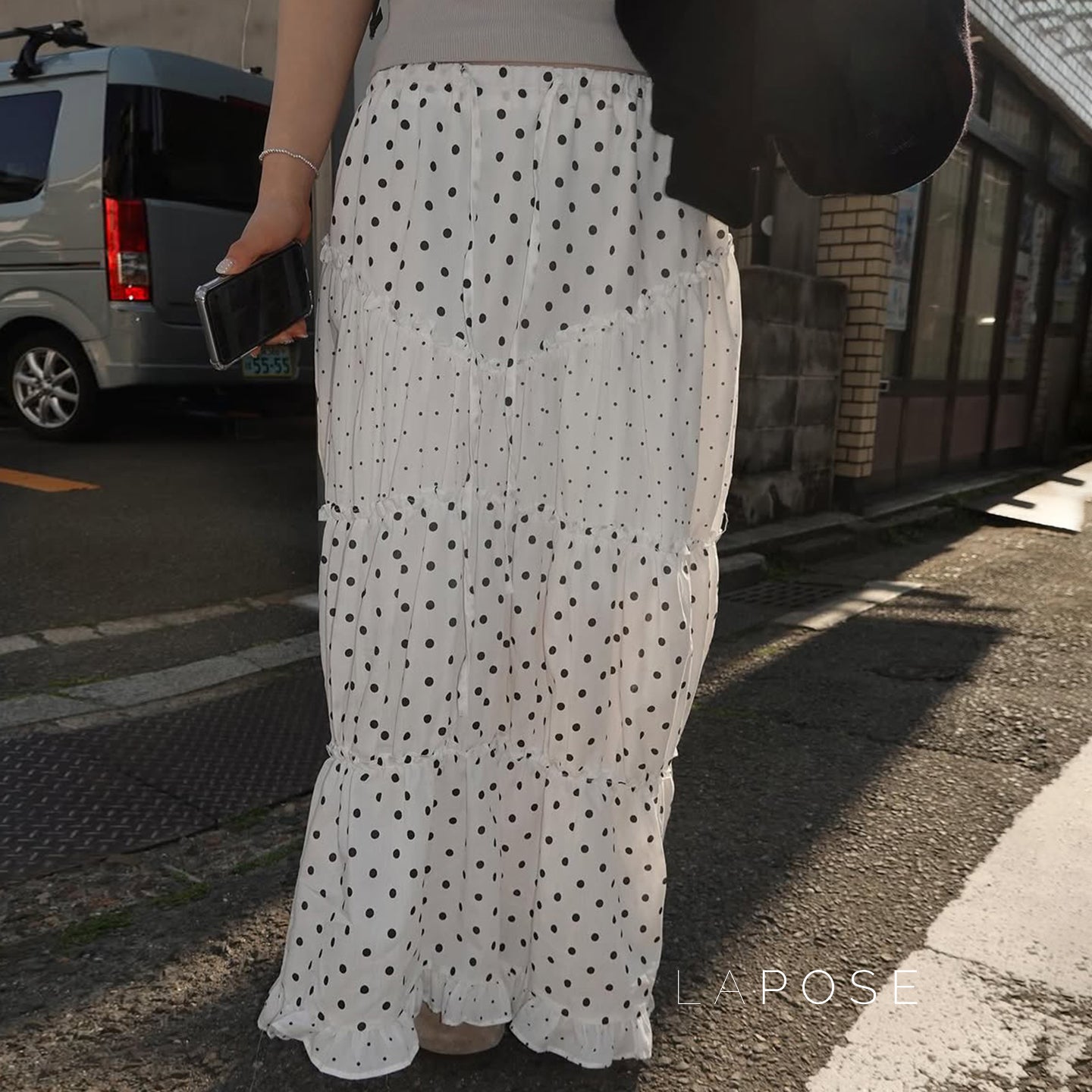 Leeanna Layered Polka Dot Skirt [7TXWHIEQ]