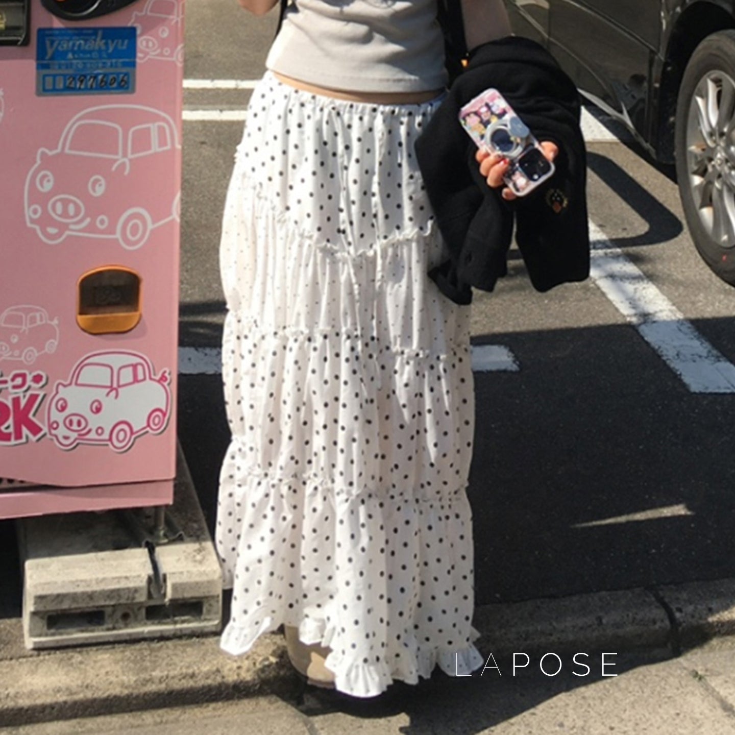 Leeanna Layered Polka Dot Skirt [2CEKS44X]