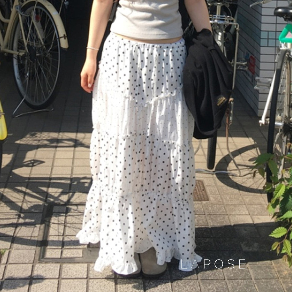 Leeanna Layered Polka Dot Skirt [CTS5BF2N]