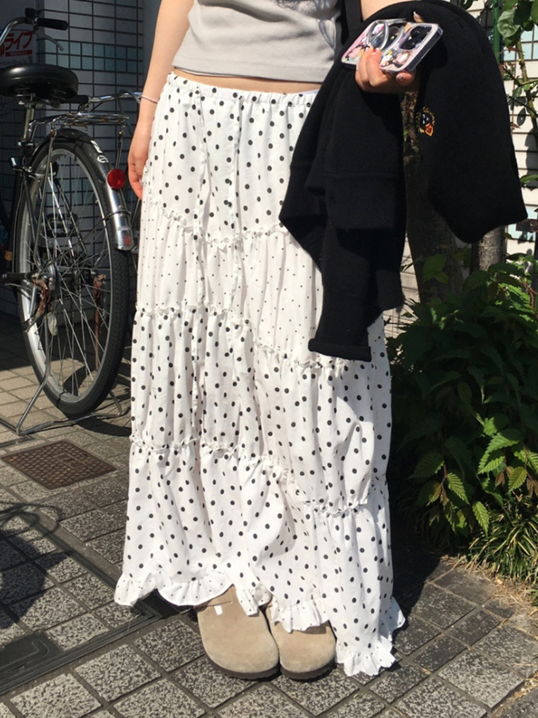 Leeanna Layered Polka Dot Skirt [OXKT8UJB]