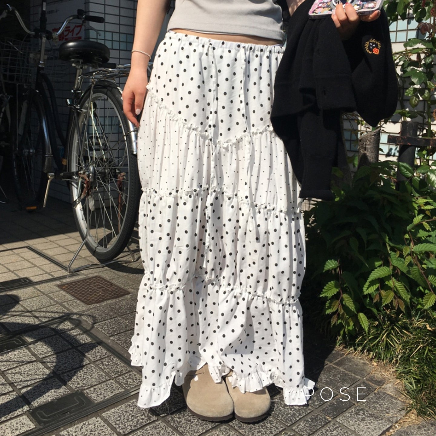 Leeanna Layered Polka Dot Skirt [W2MDX5MS]