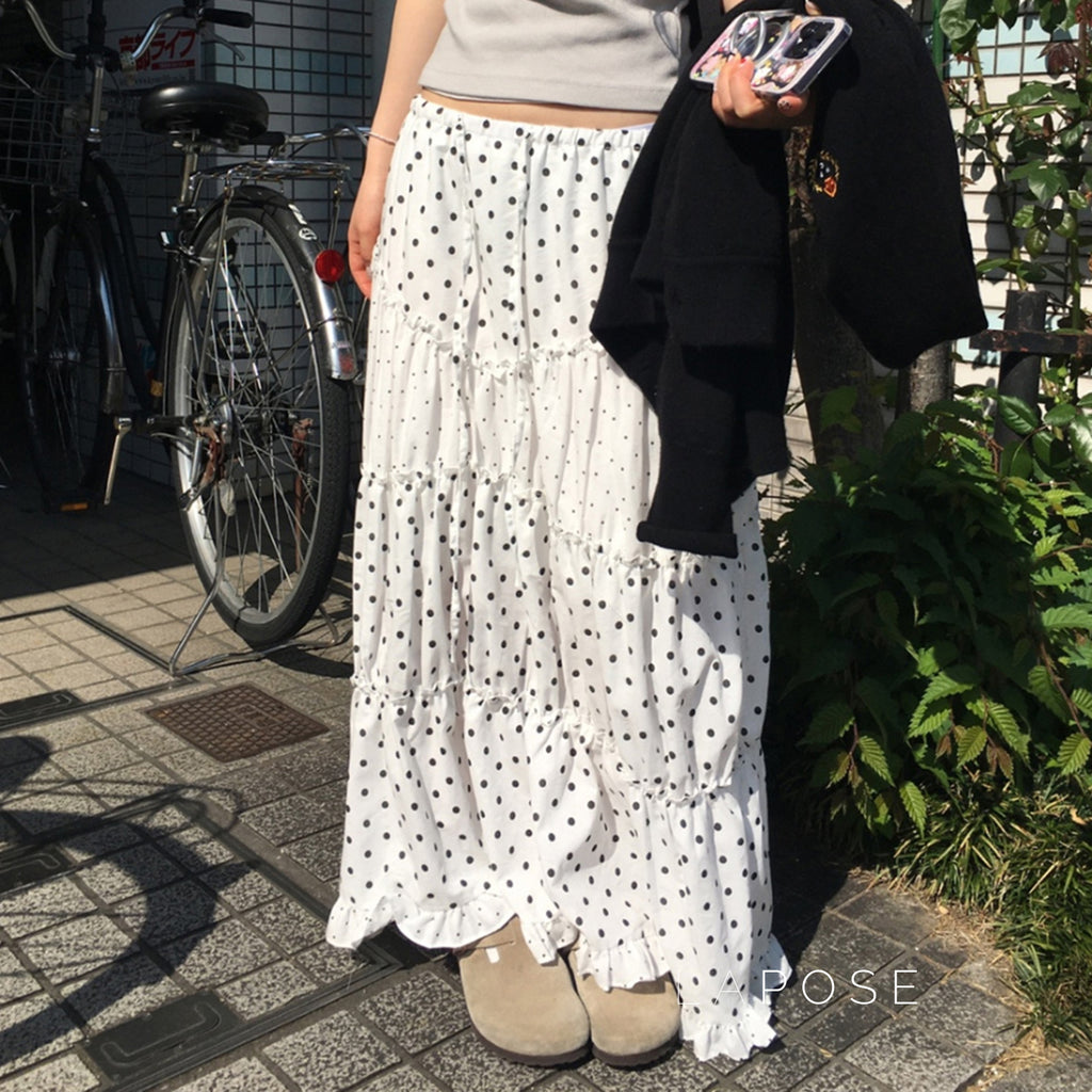 Leeanna Layered Polka Dot Skirt [LP59053E]